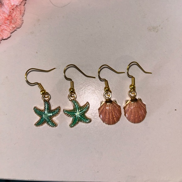 Starfish and Shell Earring Set - Picture 2 of 2